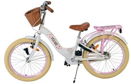 Volare Blossom Kinderfahrrad – Mädchen – 20 Zoll – weiß – zwei Handbremsen