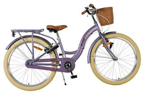 Volare Blossom Kinderfahrrad – Mädchen – 24 Zoll – Lila – zwei Handbremsen
