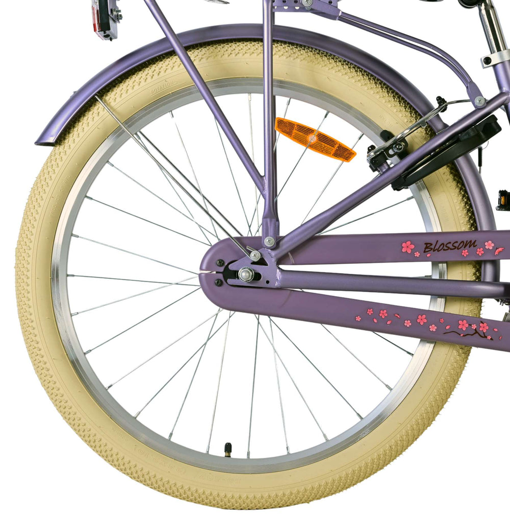 Volare Blossom Kinderfahrrad – Mädchen – 24 Zoll – Lila – zwei Handbremsen
