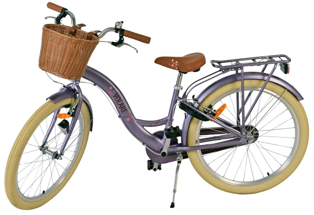 Volare Blossom Kinderfahrrad – Mädchen – 24 Zoll – Lila – zwei Handbremsen