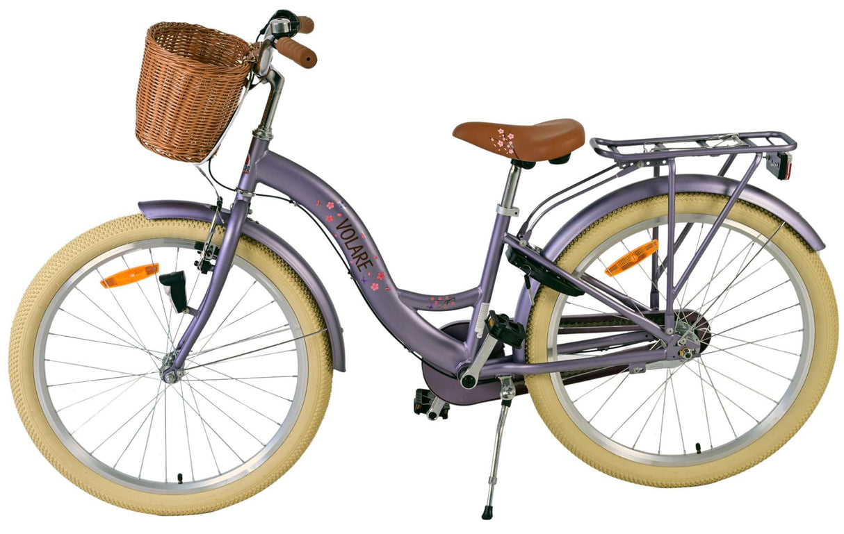 Volare Blossom Kinderfahrrad – Mädchen – 24 Zoll – Lila – 3 Gänge