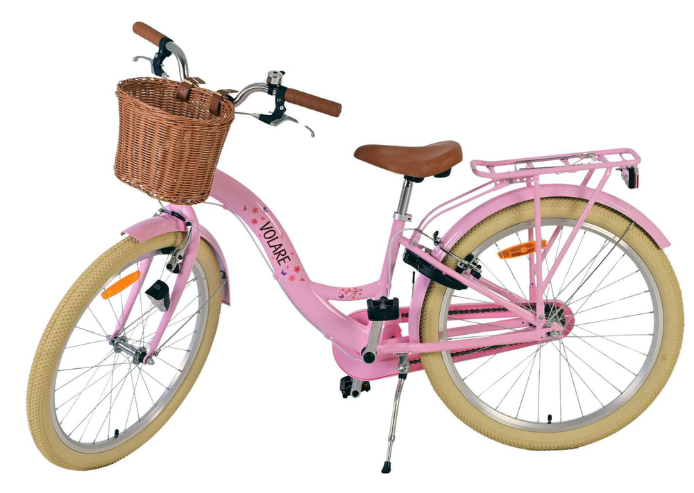 Volare Blossom Kinderfahrrad – Mädchen – 24 Zoll – Pink – zwei Handbremsen