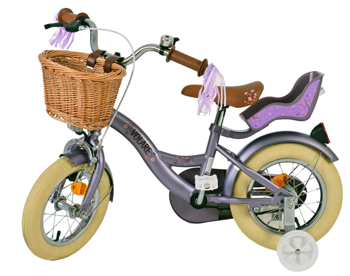 Volare Blossom Children's Bicycle - Mädchen - 12 Zoll - lila