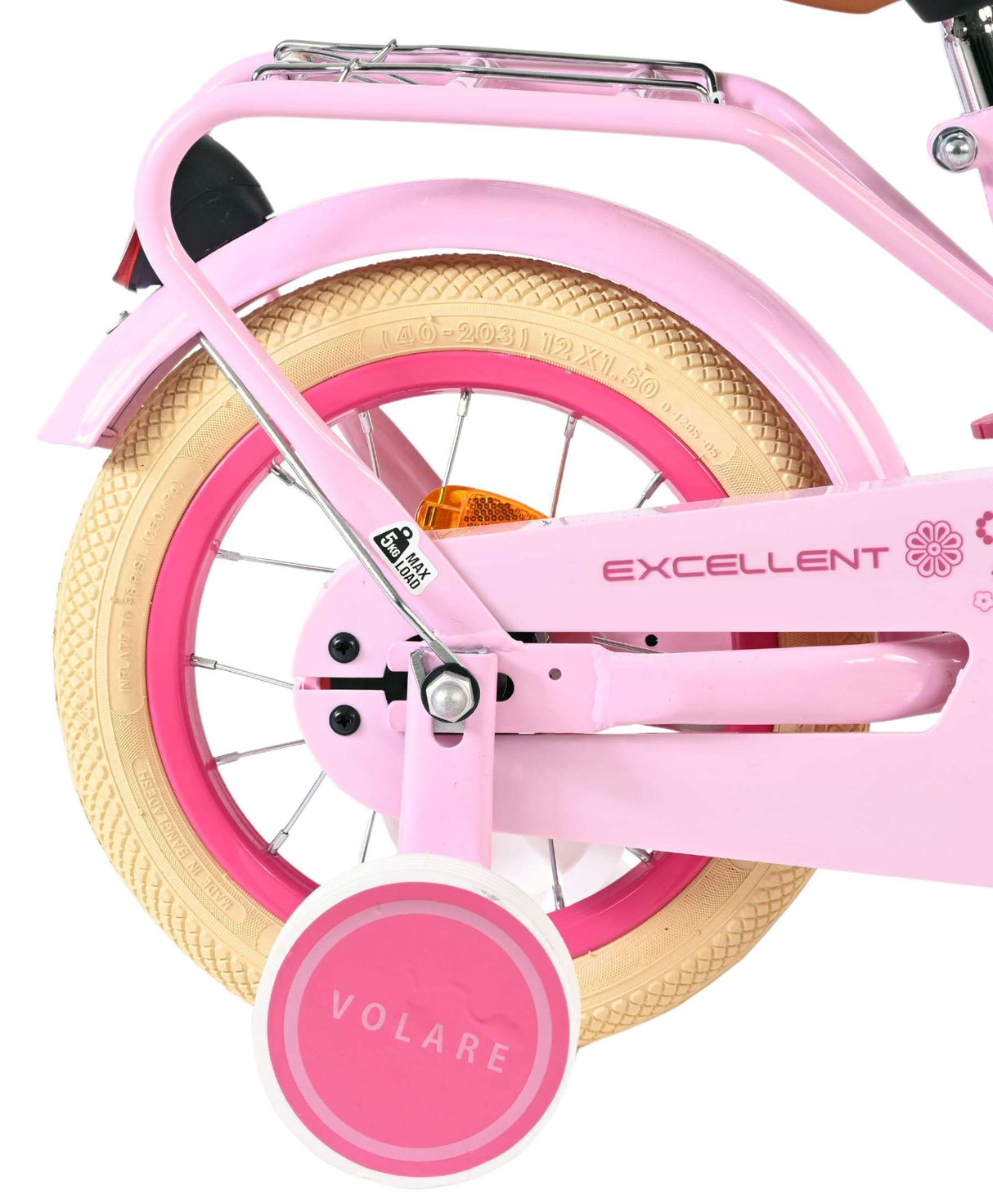Volare ausgezeichnetes Kinderfahrrad – Mädchen – 12 Zoll – Rosa