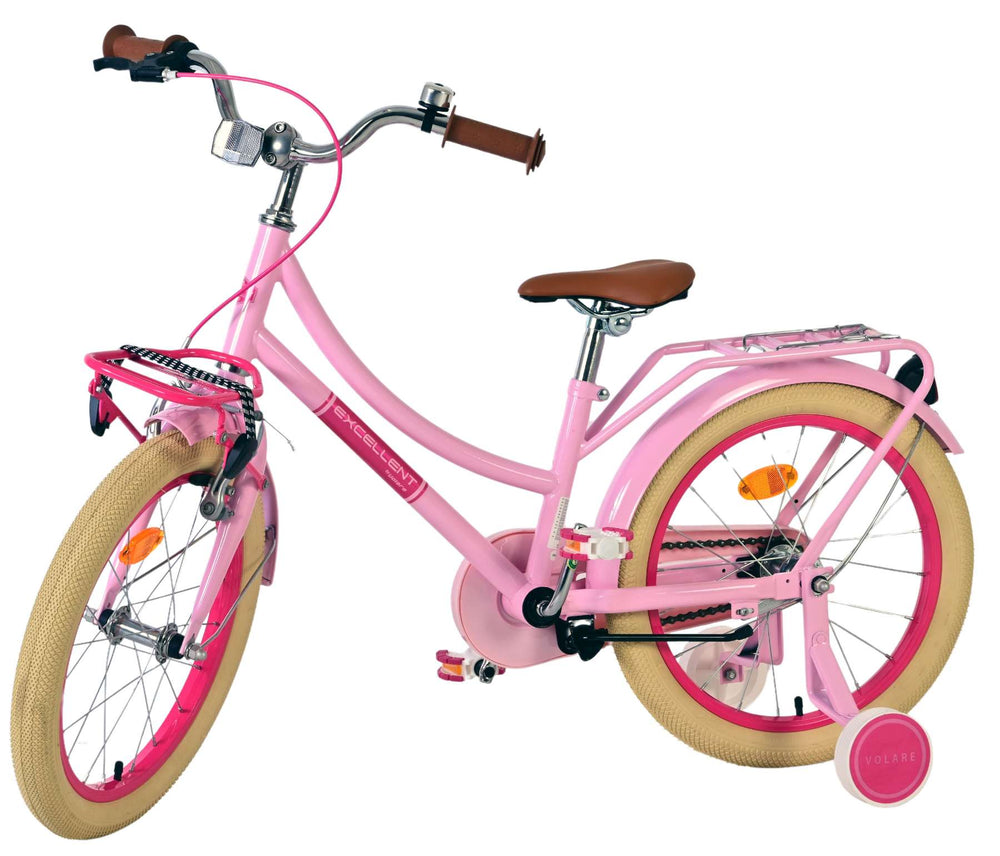 Volare ausgezeichnetes Kinderfahrrad – Mädchen – 18 Zoll – Rosa – 95 % zusammengebaut
