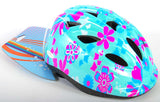 Volare Children's Bicycle Helm XS Blue Pink Blumen 47-51 cm extra kleines Modell
