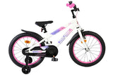 Volare Lily Kinderfahrrad – Mädchen – 18 Zoll – Weiß Rosa Lila
