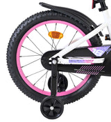 Volare Lily Kinderfahrrad – Mädchen – 18 Zoll – Weiß Rosa Lila