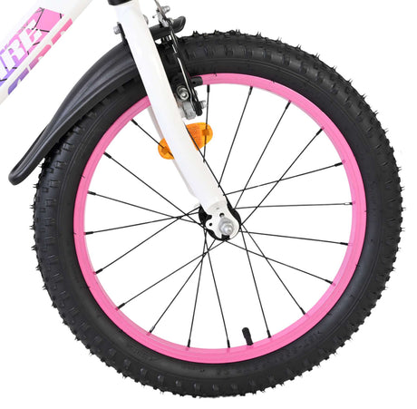Volare Lily Kinderfahrrad – Mädchen – 18 Zoll – Weiß Rosa Lila