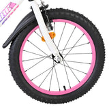 Volare lily kinderfiets - meisjes - 18 inch - wit roze paars - twee handremmen