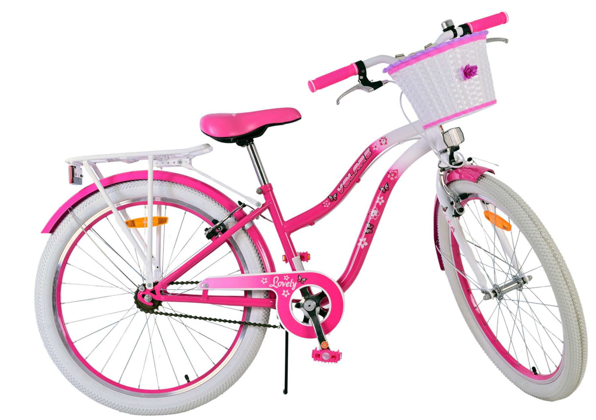Volare schönes Kinderfahrrad – Mädchen – 24 Zoll – Pink – zwei Handbremsen