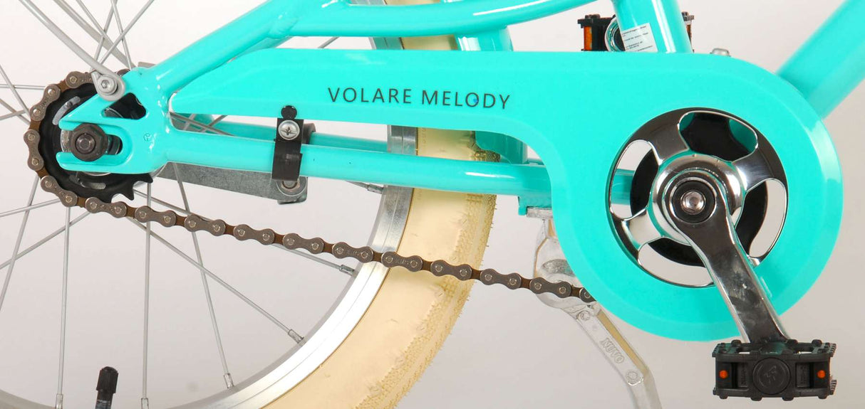 Volare Melody Children's Bicycle - Mädchen - 16 Zoll - Türkis - Prime Collection