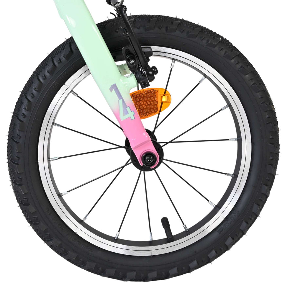 Volare milano kinderfiets - meisjes - 14 inch - mintgroen - twee handremmen