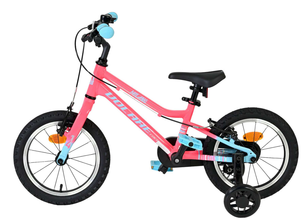 Volare milano kinderfiets - meisjes - 14 inch - roze - twee handremmen