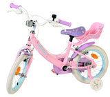 Volare Olivia Kinderfahrrad – Mädchen – 14 Zoll – Pink – zwei Handbremsen