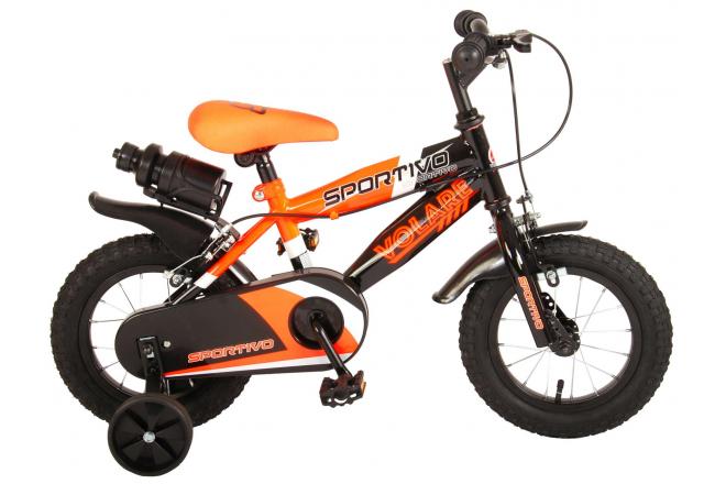 Volare Sportivo Children's Bicycle - Boys - 12 pouces - Neon Oranje Black - deux freins à main - 95% assemblés