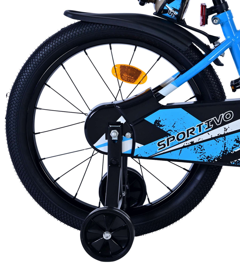 Volare Sportivo Kinderfahrrad - Jungen - 18 Zoll - Blau Schwarz