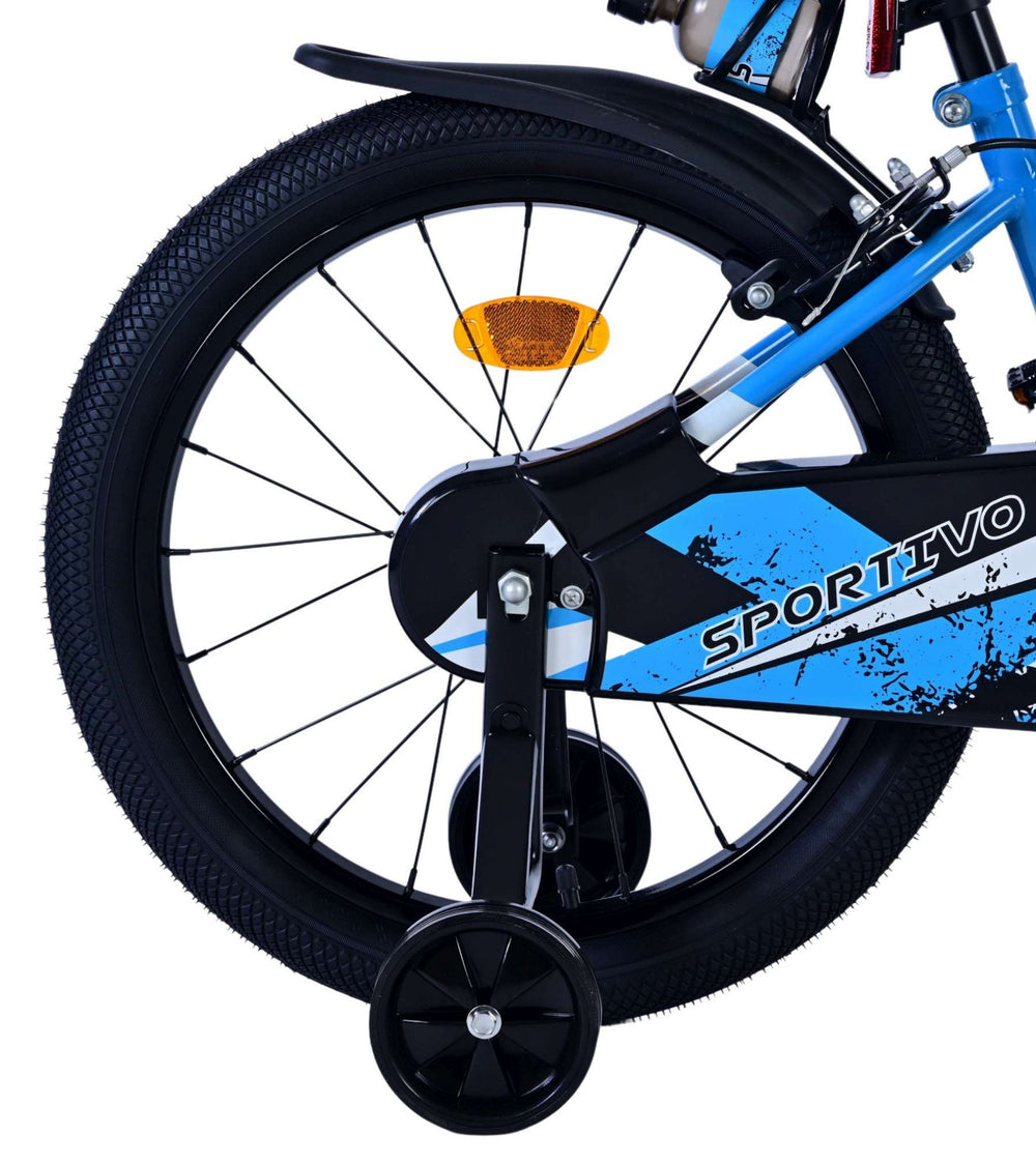 Volare Sportivo Kinderfahrrad - Jungen - 18 Zoll - Blau Schwarz - Zwei Handbremsen