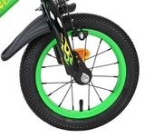 Volare strike kinderfiets - jongens - 12 inch - zwart groen - twee handremmen