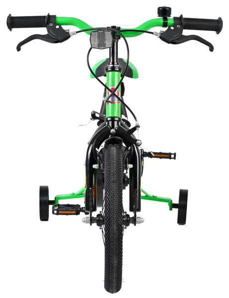 Volare strike kinderfiets - jongens - 14 inch - zwart groen - twee handremmen