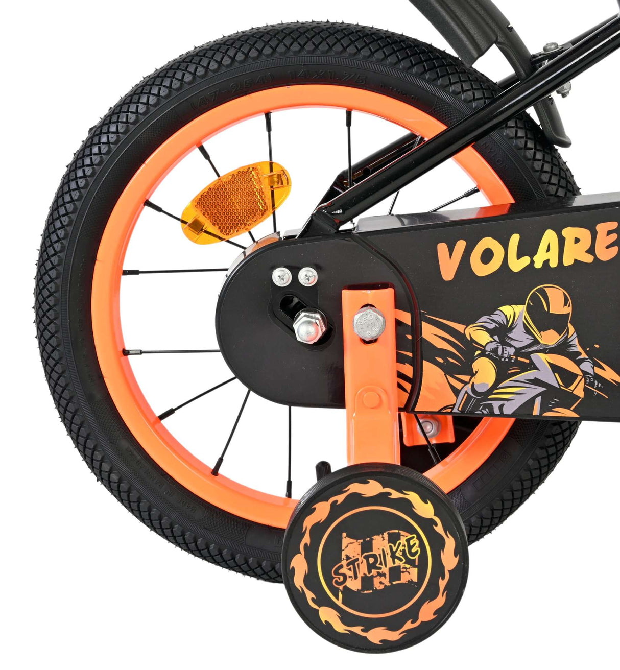 Volare strike kinderfiets - jongens - 14 inch - zwart oranje