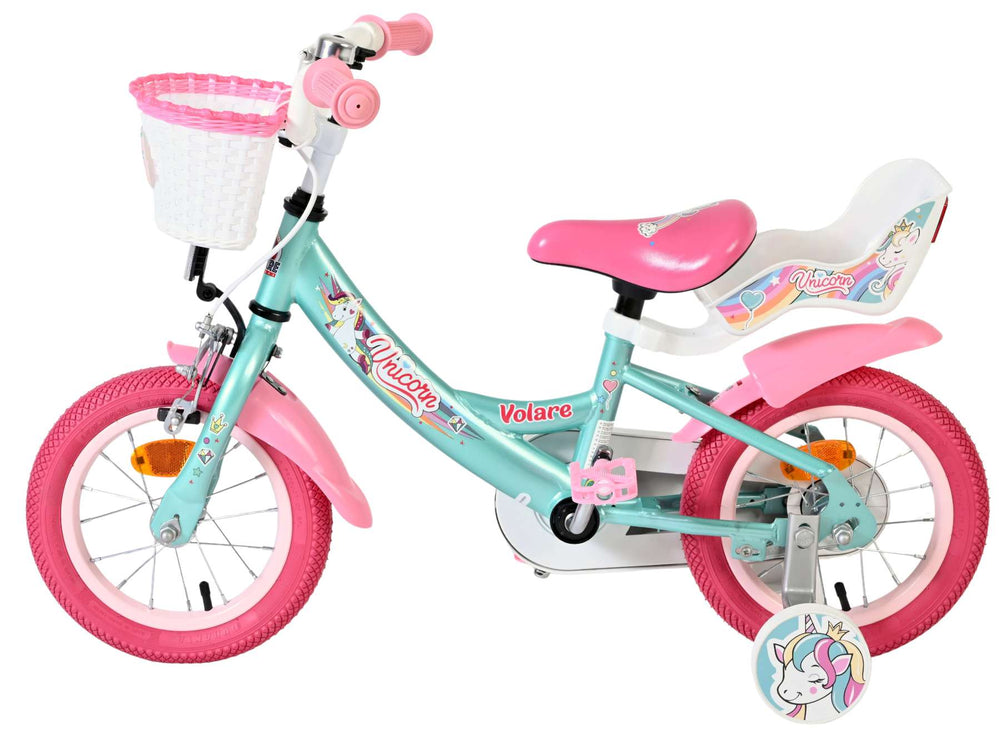 Volare Einhorn Kinderfahrrad - Mädchen - 12 Zoll - Grün