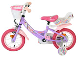 Volare Einhorn Kinderfahrrad - Mädchen - 12 Zoll - Lila