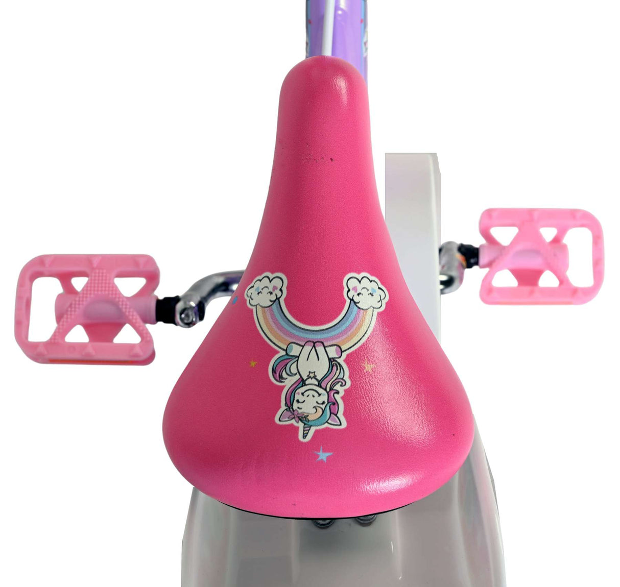 Volare Einhorn Kinderfahrrad – Mädchen – 12 Zoll – Lila – zwei Handbremsen
