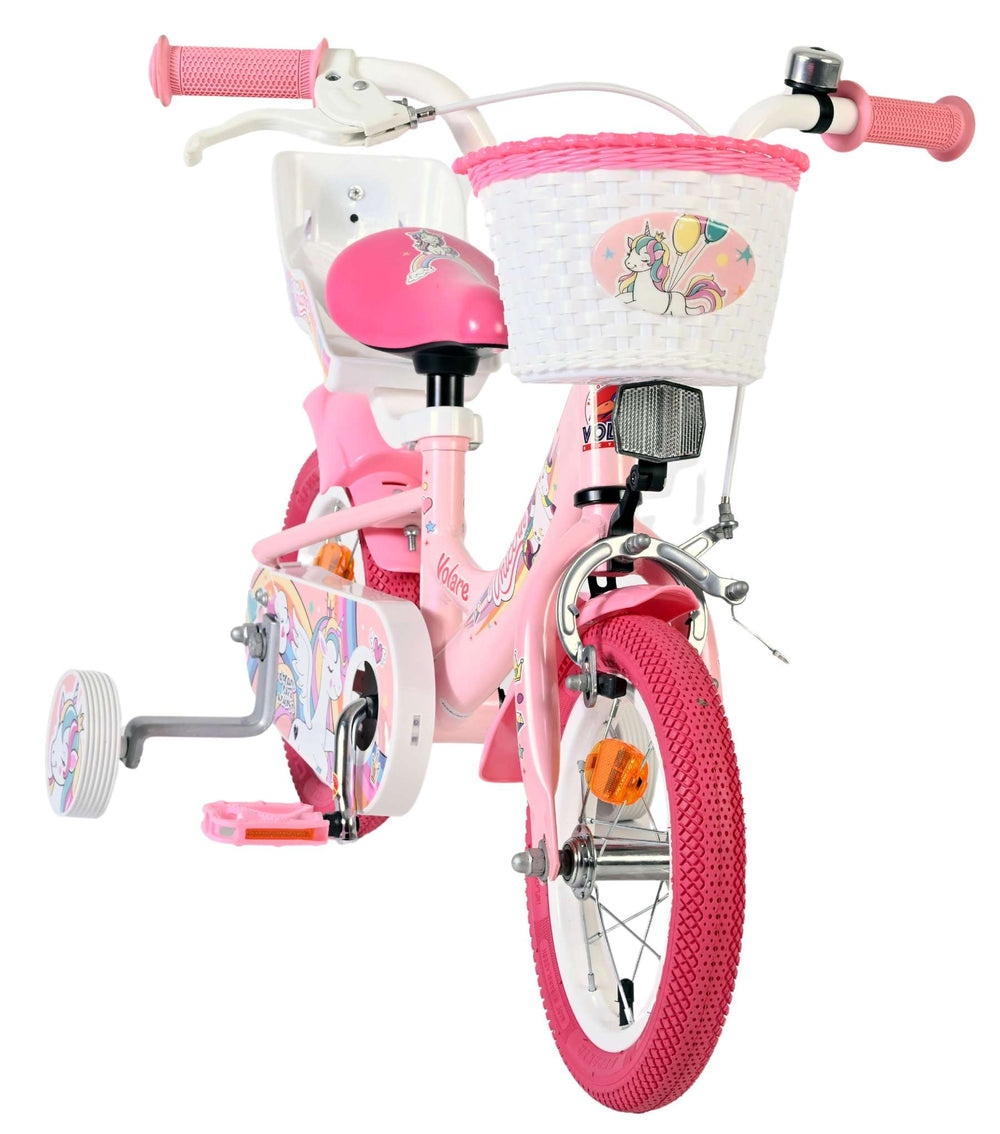 Volare Einhorn Kinderfahrrad - Mädchen - 12 Zoll - Rosa