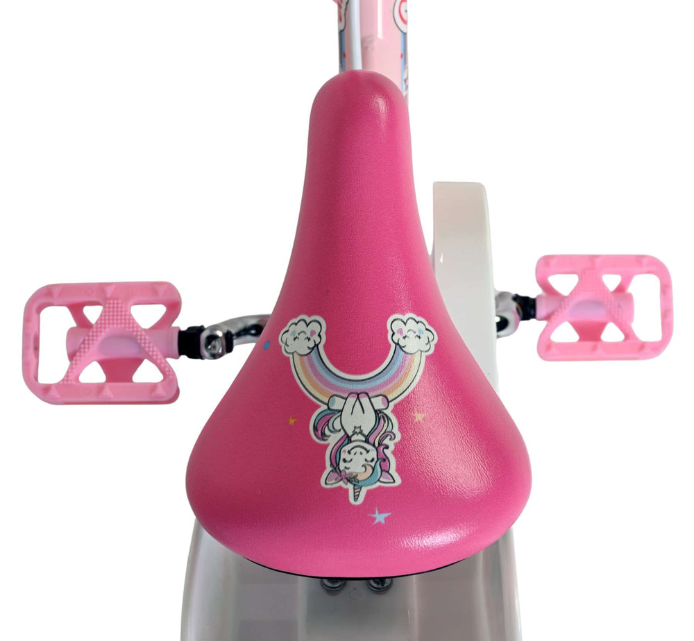 Volare Einhorn Kinderfahrrad – Mädchen – 12 Zoll – Pink – zwei Handbremsen