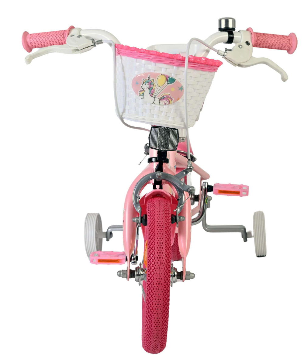 Volare Einhorn Kinderfahrrad – Mädchen – 12 Zoll – Pink – zwei Handbremsen