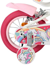 Volare Einhorn Kinderfahrrad – Mädchen – 12 Zoll – weiß – zwei Handbremsen