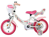 Volare Einhorn Kinderfahrrad – Mädchen – 12 Zoll – weiß – zwei Handbremsen