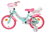 Volare Einhorn Kinderfahrrad – Mädchen – 14 Zoll – Grün – zwei Handbremsen