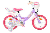 Volare Einhorn Kinderfahrrad – Mädchen – 14 Zoll – Lila – zwei Handbremsen