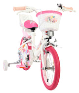 Volare Einhorn Kinderfahrrad – Mädchen – 14 Zoll – weiß – zwei Handbremsen