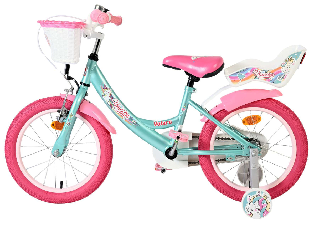 Volare Einhorn Kinderfahrrad - Mädchen - 16 Zoll - Grün