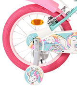 Volare Einhorn Kinderfahrrad – Mädchen – 16 Zoll – Grün – zwei Handbremsen