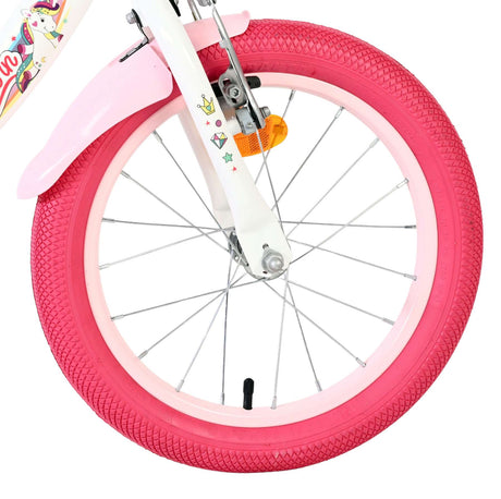 Volare Einhorn Kinderfahrrad - Mädchen - 16 Zoll - Weiß