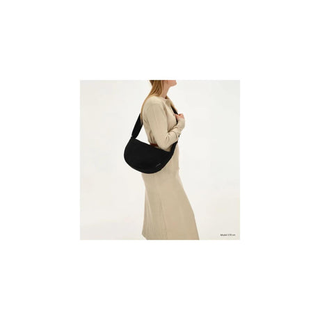 Beagles flauschige Teddy-Mondtasche Umhängetasche 34x21x8cm Lugo schwarz