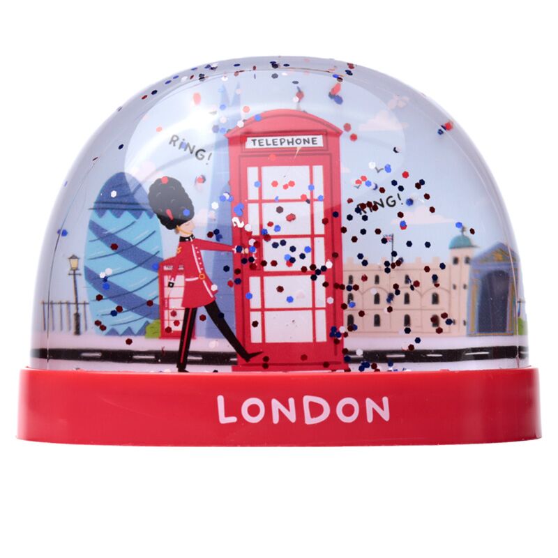 London Souvenir rote Telefonzelle Royal Guard Schneekugel l