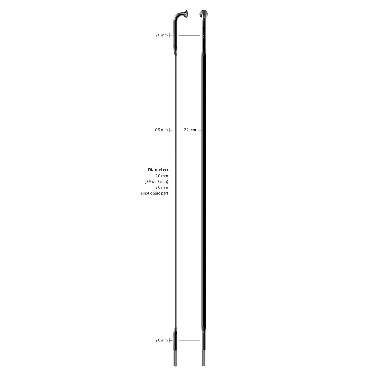 Sapim Spack 14-224 CX-Ray Plat schwaarz mat Nipppel (20st)