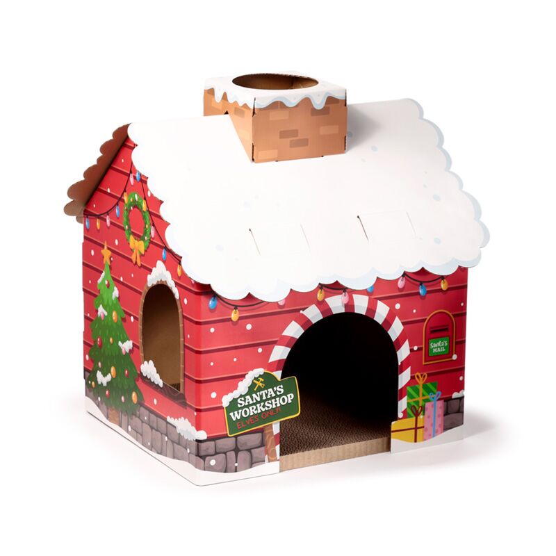 Weihnachtshöhle für Weihnachten, Katzenspielhaus aus 100 % Pappe