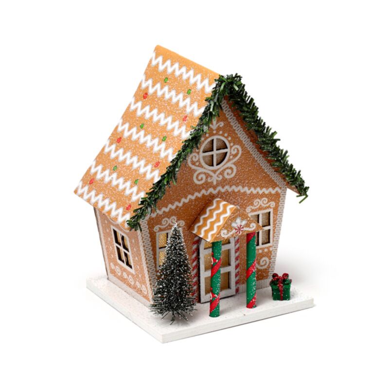 Lebkuchen-Weihnachtshaus-LED-Dekoration