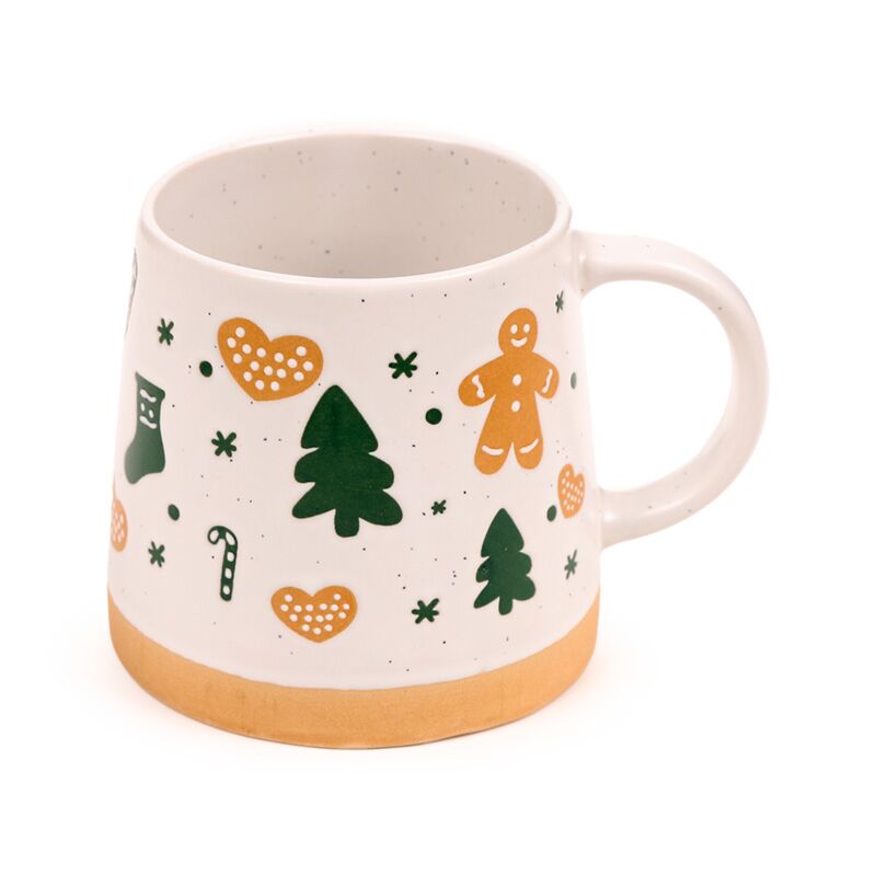 Konischer Becher aus Steinzeug mit Lebkuchenmännchen