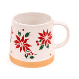 Konischer Becher aus Steingut mit Weihnachtssternpflanze