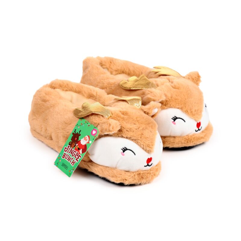 Jingle Weihnachts-Rentier-Hausschuhe (Unisex Einheitsgröße)