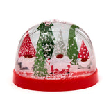 Weihnachtszwerg große glitzernde Schneekugel
