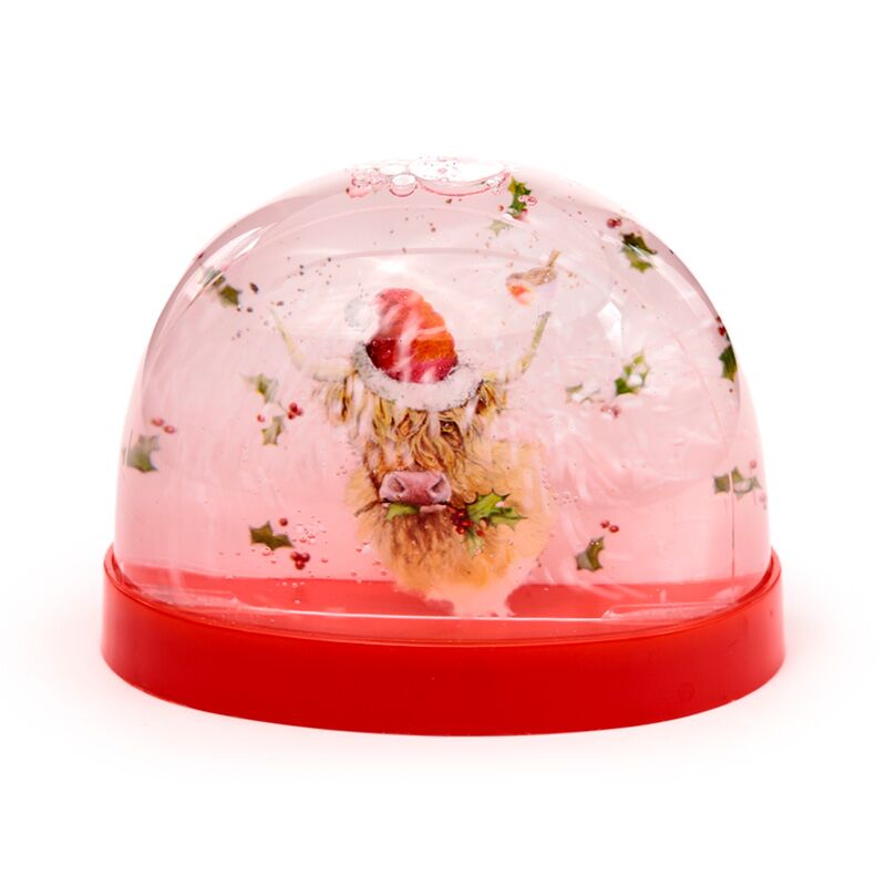 Weihnachten Jan Pashley Highland Cow große glitzernde Schneekugel