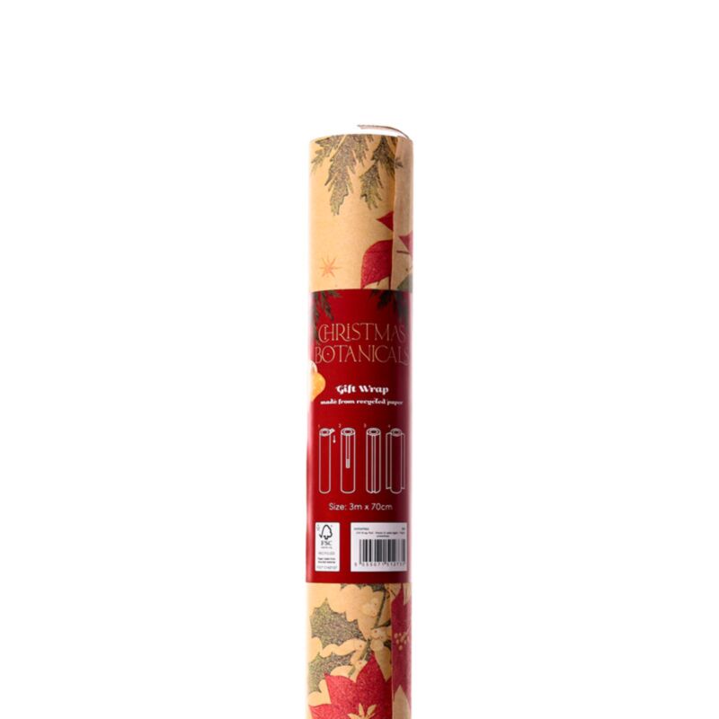 Weihnachts-Botanicals, 3 m lange Geschenkpapierrolle